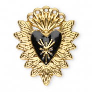 Anh&auml;nger aus Stainless Steel - Rostfreiem Stahl sacred Heart Gold-black