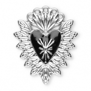 Anh&auml;nger aus Stainless Steel - Rostfreiem Stahl sacred Heart Silver-black