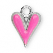 Anh&auml;nger aus Stainless Steel - Rostfreiem Stahl Heart Silver-pink