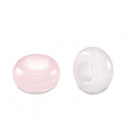 Rondell Natursteinperlen glas 14mm Pink
