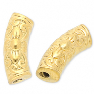 Perlen aus Stainless Steel - Rostfreiem Stahl Tube Gold