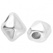 Perlen aus Stainless Steel - Rostfreiem Stahl Irregular Silver