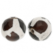 Perlen Naturstein Chalcedon 8&nbsp;mm Black-brown-white