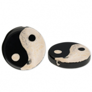 Perlen Naturstein Chalcedon Yin & Yang Black-sand beige