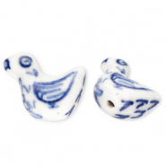Keramik Perlen Duck Off white-Delft blue