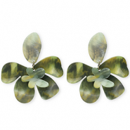 Musthave Resin Ohrringe&nbsp;/&nbsp;Ohrstecker Flower Multicolour green