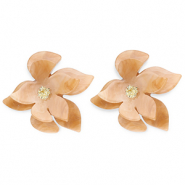 Musthave Resin Ohrringe&nbsp;/&nbsp;Ohrstecker Flower Brown marble-gold