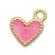 Anh&auml;nger aus Stainless Steel - Rostfreiem Stahl Heart Gold-pink