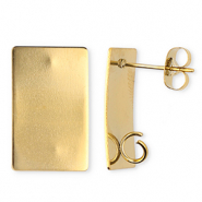 Zubeh&ouml;r aus Stainless Steel - Rostfreiem Stahl Ohrringe / Ohrstecker Rectangle with Loop Gold