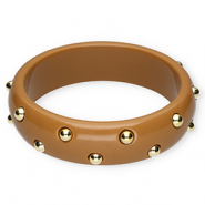 Armb&auml;nder Bangle aus Resin with Studs Brown-gold