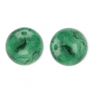 16 mm Perlen aus Acryl Round Dark green-marble