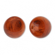 16 mm Perlen aus Acryl Round Amber brown-marble