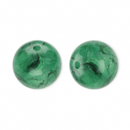 12 mm Perlen aus Acryl Round Dark green-marble