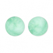 12 mm Perlen aus Acryl Round Mint green-marble