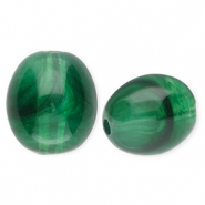 Perlen aus Acryl Oval Dark green-marble