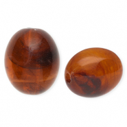 Perlen aus Acryl Oval Amber brown-marble