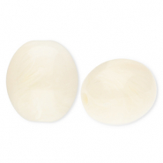 Perlen aus Acryl Oval Off white-marble