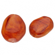 Perlen aus Acryl Egg-Shaped Amber brown-marble
