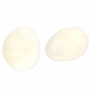 Perlen aus Acryl Egg-Shaped Off white-marble