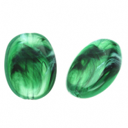Perlen aus Acryl Oval Dark green-marble