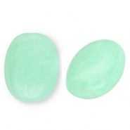Perlen aus Acryl Oval Mint green-marble