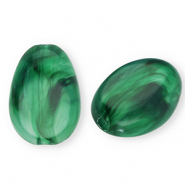 Perlen aus Acryl Oval Dark green-marble