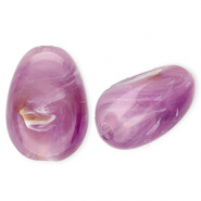 Perlen aus Acryl Oval Purple-brown-marble