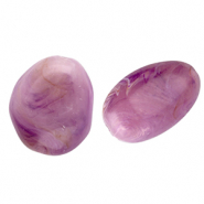 Perlen aus Acryl Egg-Shaped Purple-brown-marble