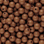 8 mm Perlen aus Acryl Shiny Dark cognac brown
