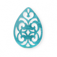 Anh&auml;nger Resin Tropfen Barock 38x27mm Blue Atoll