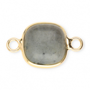 Anhänger Naturstein Zwischenstück 12x12 mm Grey-gold