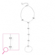 Stainless Steel - Rostfrei Stahl Handketten Hearts Silver