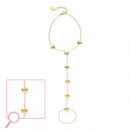 Stainless Steel - Rostfrei Stahl Handketten Hearts Gold