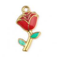 Anh&auml;nger aus Stainless Steel - Rostfreiem Stahl Rose Gold-red-green