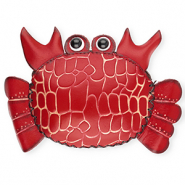 Lederen Geldb&ouml;rse Crab Red-sand beige-black-white