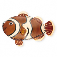 Lederen Geldb&ouml;rse Clownfish Brown-red-sand beige-black-white