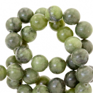 Naturstein Perlen Seraphinit 4mm Olive green
