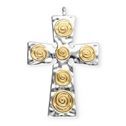 Anh&auml;nger aus Stainless Steel - Rostfreiem Stahl Cross Silver-gold