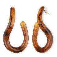 Musthave Resin Ohrringe&nbsp;/&nbsp;Ohrstecker Amber brown