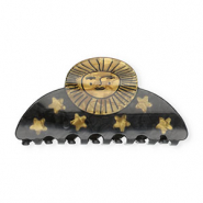 Haarschmuck Haarklemme Sun with stars Pearl shine black-pearl shine gold