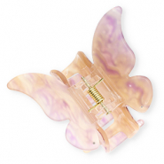 Haarschmuck Haarklemme Butterfly with Loops Beige-mauve marble