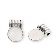 Anh&auml;nger Metall DQ&reg; Round Antiek zilver-pearl white (nikkelvrij)