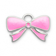 Anh&auml;nger aus Stainless Steel - Rostfreiem Stahl Bow Silver-pink