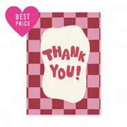 BY31&reg; Karten f&uuml;r Schmuck "Thank you" Dark pink-rust red-off white