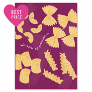 BY31&reg; Karten f&uuml;r Schmuck "Life is full of pasta-bilities" Magenta purple-yellow