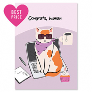 BY31&reg; Karten f&uuml;r Schmuck "Congrats, human" Purple-orange-black