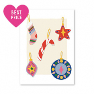 Karten f&uuml;r Schmuck Christmas ornaments White-red-blue