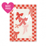 Karten f&uuml;r Schmuck Bows Red-pink-off white