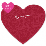 Karten f&uuml;r Schmuck Heart "love you" Red-white