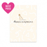 Karten f&uuml;r Schmuck "Joyeux Anniversaire" Rose tan